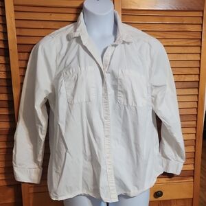 Sonoma Women's Cream Casual Button-Down Shirt